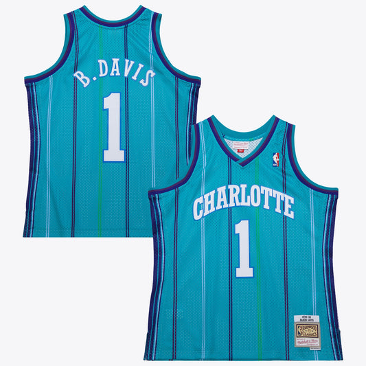 Baron Davis Charlotte Hornets 1999 Authentic Swingman Road Jersey - Teal