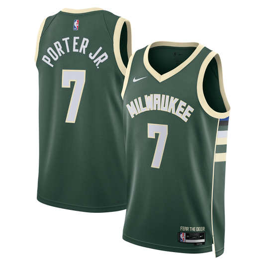 Kevin Porter Jr. Milwaukee Bucks Icon Edition Swingman Jersey - Hunter Green - Unisex