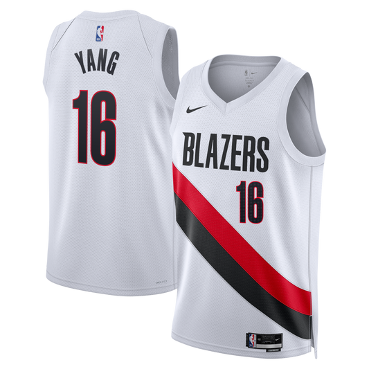 Yang Hansen Portland Trail Blazers Association Edition Replica Swingman Jersey - White - Unisex