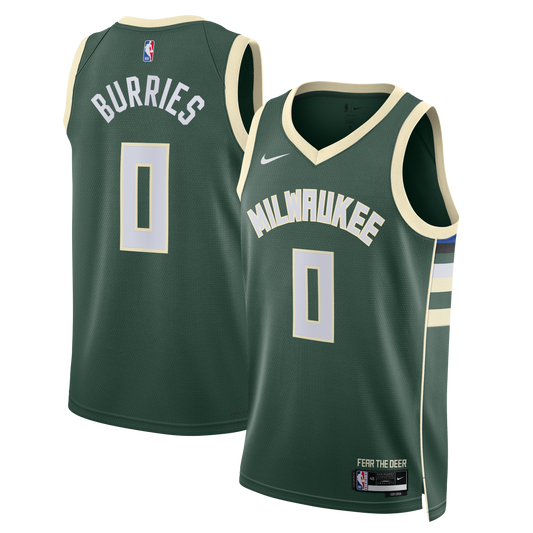 Brayden Burries Milwaukee Bucks Swingman Icon Jersey - Green - Unisex