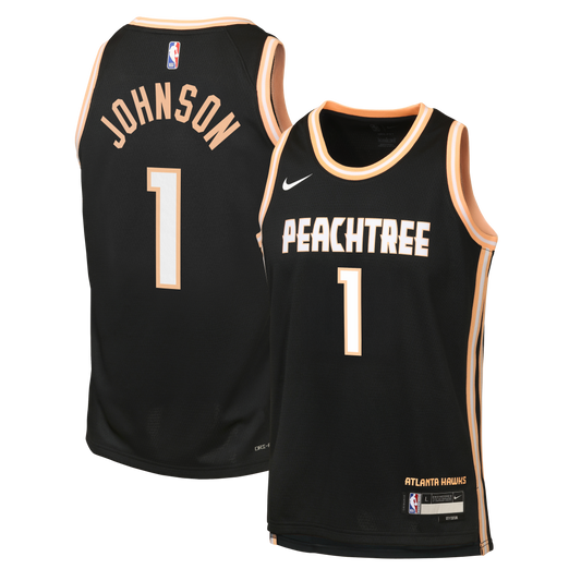 Jalen Johnson Atlanta Hawks 2025/26 City Edition Swingman Jersey - Black - Youth