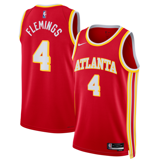 Kingston Flemings Atlanta Hawks Swingman Icon Jersey - Red - Unisex