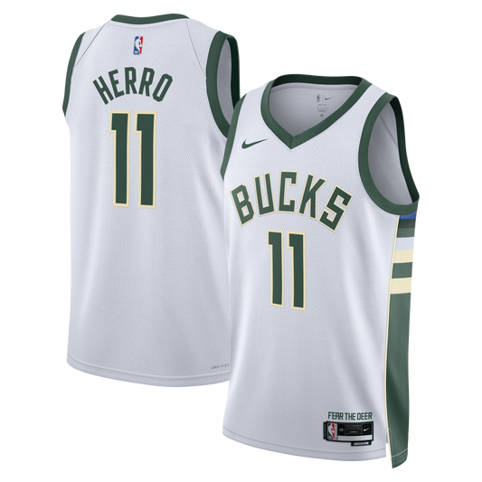 Tyler Herro Milwaukee Bucks Association Edition Swingman Jersey - White - Unisex