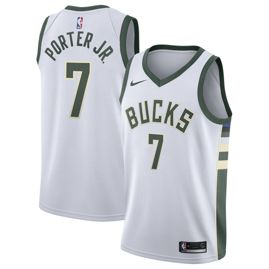 Kevin Porter Jr. Milwaukee Bucks Association Edition Swingman Jersey - White - Youth