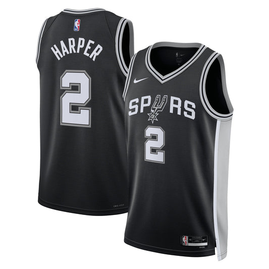 Dylan Harper San Antonio Spurs 2025 Icon Edition Swingman Jersey - Black - Youth