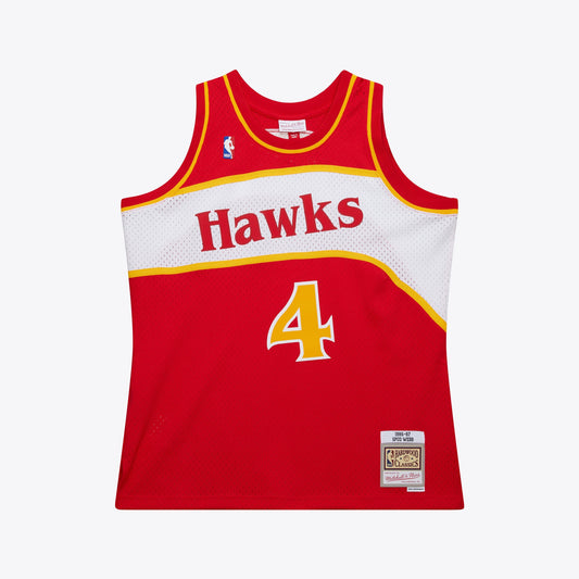 Spud Webb Atlanta Hawks 1986-87 Swingman Road Jersey