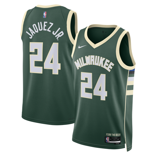 Jaime Jaquez Jr. Milwaukee Bucks Icon Edition Swingman Jersey - Hunter Green - Unisex