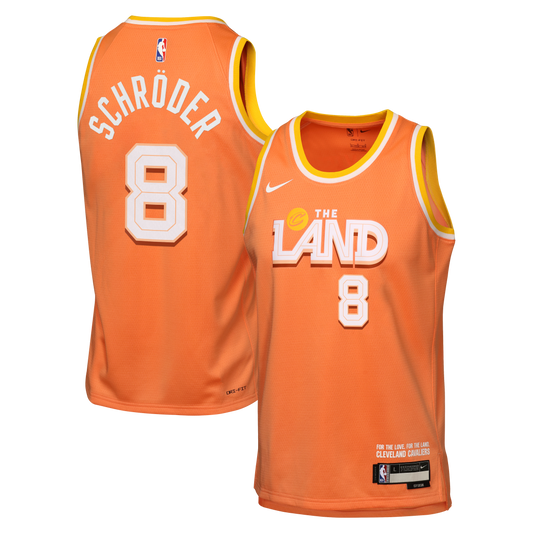 Dennis Schröder Cleveland Cavaliers 2025/26 City Edition Swingman Jersey - Orange - Youth