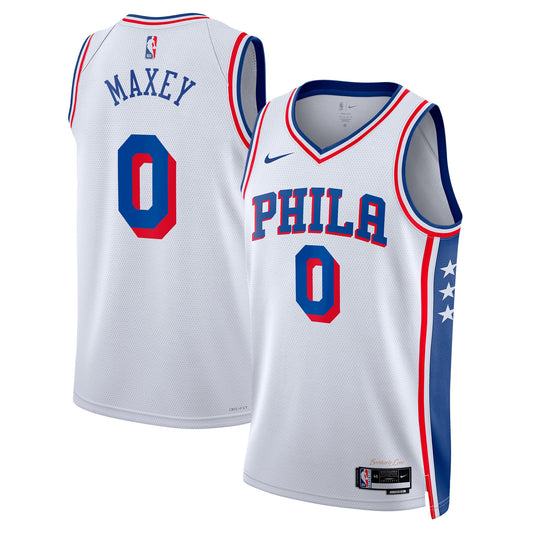 Tyrese Maxey Philadelphia 76ers Association Edition Swingman Jersey - White - Unisex